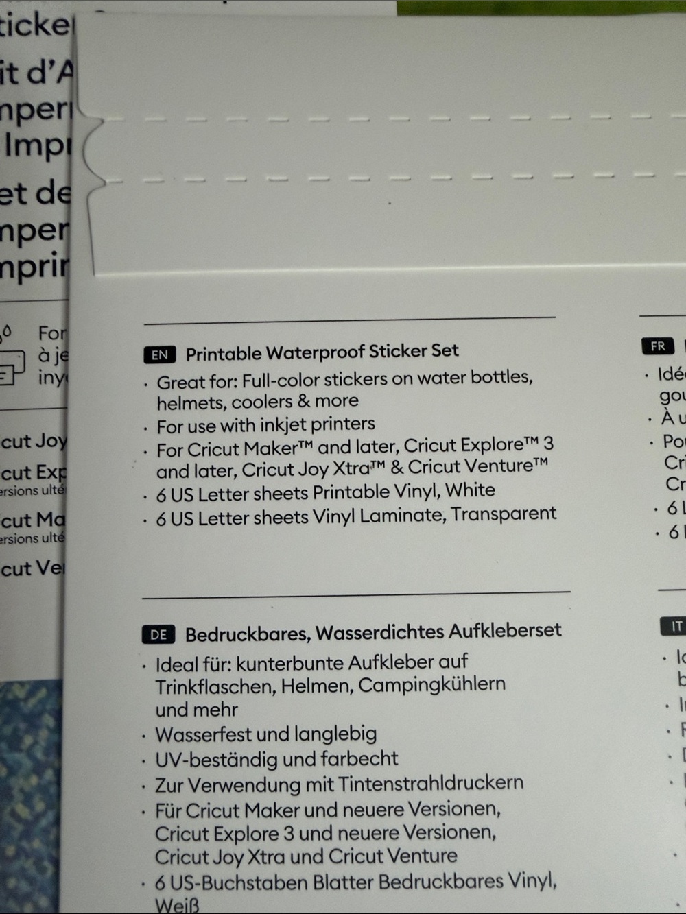 Cricut Printable Waterproof Sticker Set - Vinyl - Picture 2 of 2